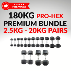 York Barbell 180KG Premium Hex Dumbbell & Angled Rack Bundle Set