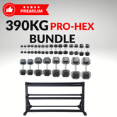 York Barbell 390KG PRO Hex Dumbbell & Rack Bundle Set