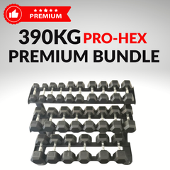 York Barbell 390KG PRO Hex Premium Dumbbell & Rack Bundle