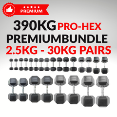 York Barbell 390KG PRO Hex Premium Dumbbell & Rack Bundle