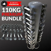 York Barbell Premium 1kg-10kg PRO hex dumbbells with Cylinder rack Bundle