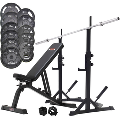 York Barbell C19S Olympic Squat Stands Bundle