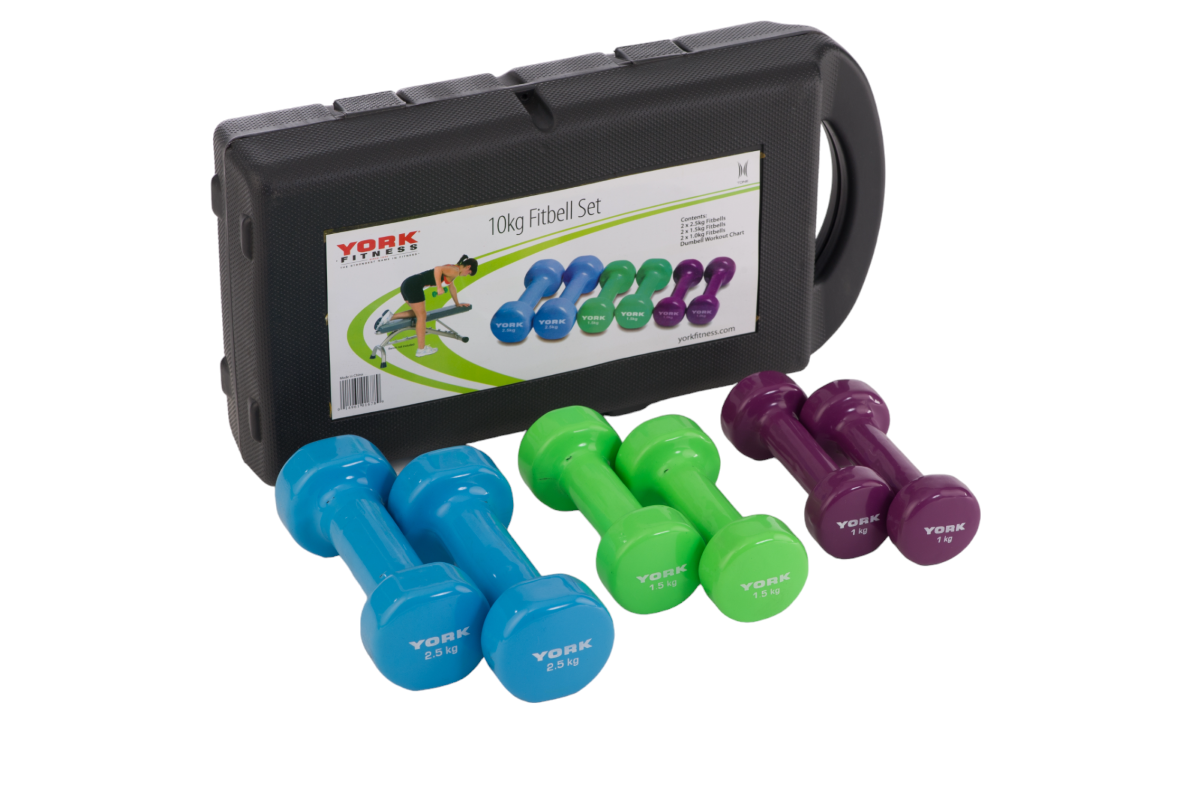 York vinyl dumbbell discount set