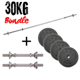York Barbell 30kg Barbell/Dumbbell Bundle Set