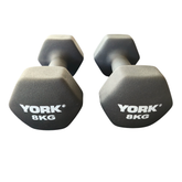 York Barbell 2 x 8kg Neo Hex Dumbbells Bundle