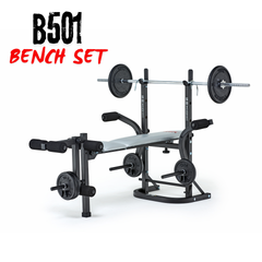 York Fitness B501 Folding Barbell Bench Bundle Set