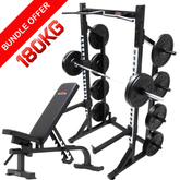 York Barbell C32HR Commercial 180KG Olympic Half Rack Bundle
