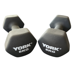 York Barbell 2 x 8kg Neo Hex Dumbbells Bundle
