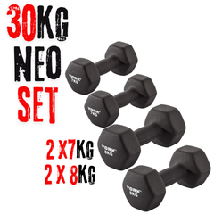 York Barbell 30kg Neo Hex Dumbbells Bundle set
