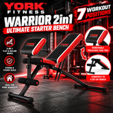 York Warrior 2 in 1 Dumbbell & Ab Bench with Curl