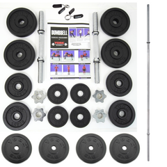 York Barbell 45kg Dumbbell & Solid Barbell Set