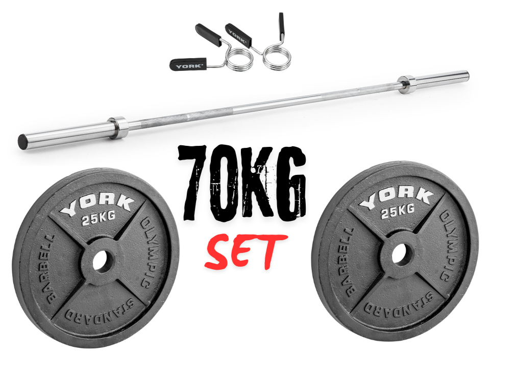 York Barbell 70 KG Olympic Barbell Set York Fitness