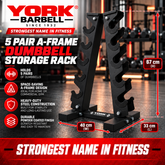York Barbell 5-Pair A-Frame Dumbbell Storage Rack