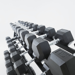 York Barbell 525KG Hex Dumbbell & Rack Bundle Set