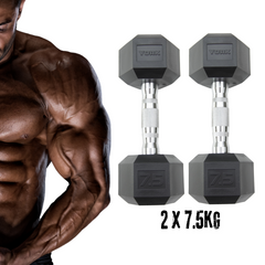 York Barbell PRO Hex Dumbbells Bundle 15Kg set (2 x 7.5kg)