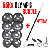 York Barbell G2 Cast Black Onyx Olympic 55kg Barbell Set