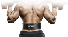 YORK Black Split Leather Belt / Double Stitched - York Fitness