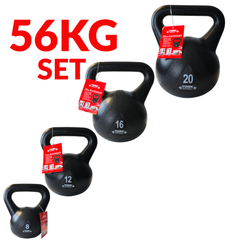York Barbell Vinyl 56KG Kettlebell Bundle