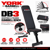 York Barbell DB3 Adjustable & Foldable Dumbbell Bench