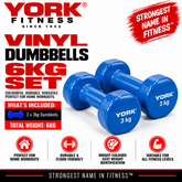 York Fitness 2x3kg Vinyl Dipped Dumbbells (Fitbells)