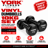 York Fitness 2x5kg Vinyl Dipped Dumbbells (Fitbells)