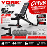 York Barbell C19UB Utility Dumbbell Bench Bundle with Leg Developer