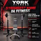 York Fitness Home V2 Squat Set - Plain Bar version