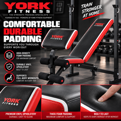 York Fitness Warrior 2 in 1 Folding Bench Bundle - Plates -bars included!