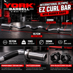 York Barbell C19CB Adjustable Seated 50kg Curl Bench Set Bundle