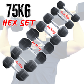 York Barbell 75KG Hex Dumbbells Bundle set