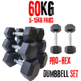 York Barbell PRO Hex Dumbbells Bundle 60Kg set