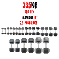 York Barbell 335KG PRO Hex Dumbbell & Rack Bundle Set