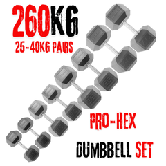 York Barbell PRO-Hex Dumbbells Bundle 260Kg set