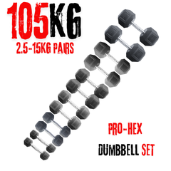 York Barbell PRO-Hex Dumbbells Set 105Kg