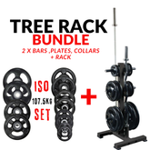York Barbell Olympic Plate Tree Rack Bundle - Complete Package