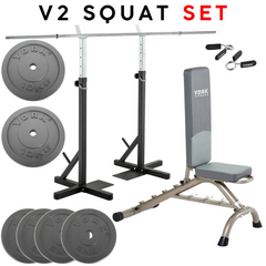 York Fitness Home V2 Squat Set - Plain Bar version