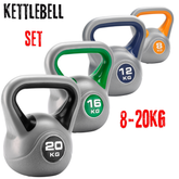 York Fitness Vinyl Kettlebells 8kg ,12kg,16kg,20kg Set - York Fitness