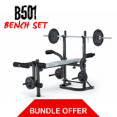 York Fitness B501 Folding Barbell Bench Bundle Set
