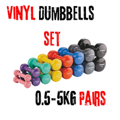 York Fitness Vinyl Dipped Dumbbells 39kg (Fitbells) Set Bundle