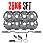 York Barbell G2 Rubber Olympic 28kg EZ-Curl Barbell Set