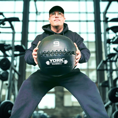 York Barbell Wall Ball Set with Storage Rack 3kg, 6kg, 9kg