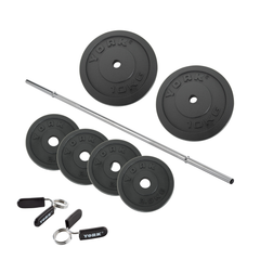 York Barbell 30kg "Ultra Light Chrome Aerobic Barbell Bundle