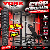 York Barbell C19P POWERCAGE - COMPLETE BUNDLE!