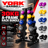 York Barbell 5-Pair A-Frame 30KG Dumbbell Bundle
