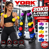 York Barbell 5-Pair A-Frame 20KG Dumbbell Bundle