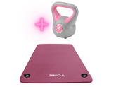 York fitness - Pink Yoga Mat + 2KG Pink Kettlebell Bundle
