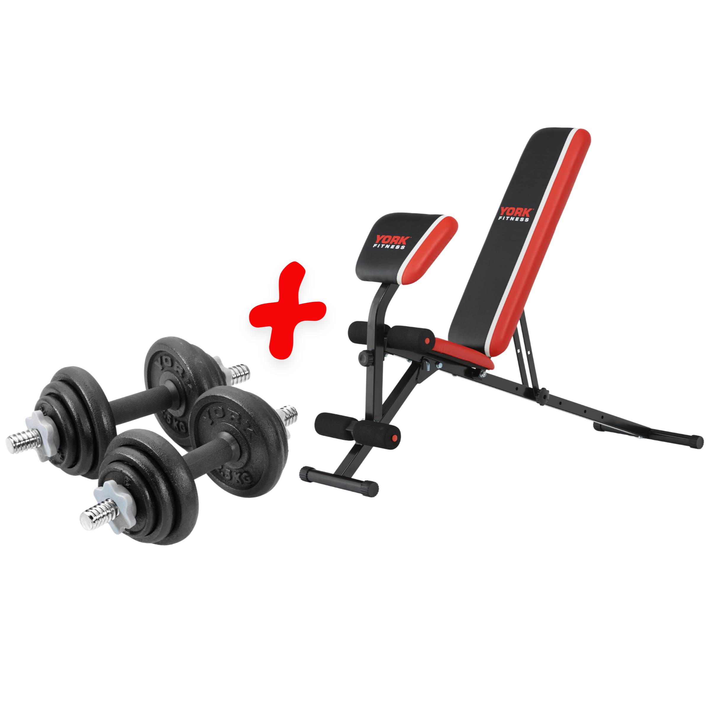 Dumbbell set with bench sale