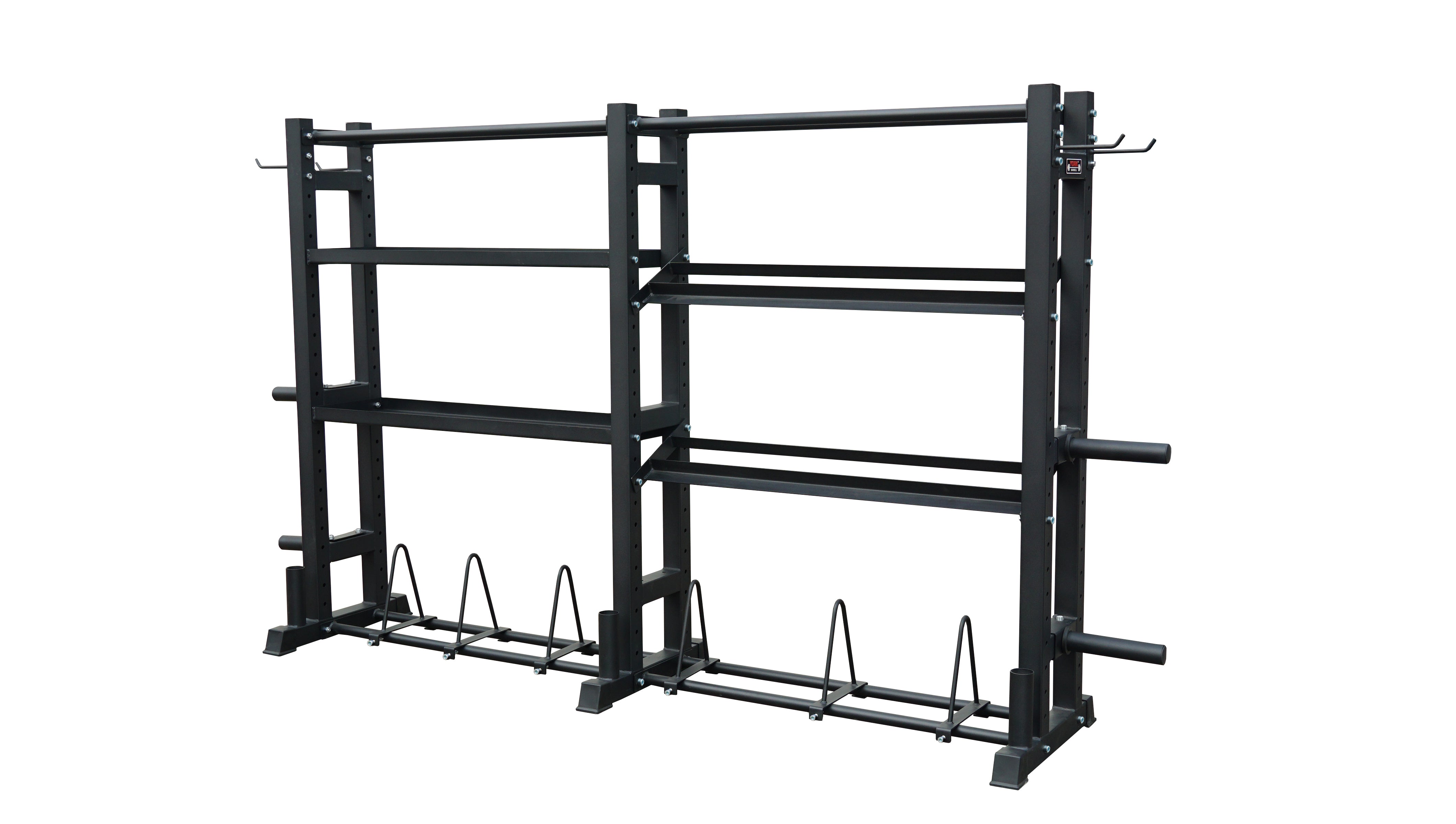 York Barbell 4-Tier Functional Weights & Bar Storage  - Black