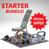 York Fitness Home Starter bench Set with 50KG Weights & Floor Mats