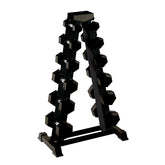 York Barbell 1.25 KG - 12.5 KG Rubber Hex Dumbbell Set and A Frame Rack, York Fitness